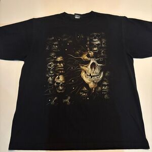 Y2K vintage skull front and back cover shirt